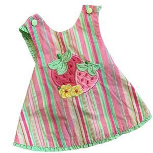 Austin & Ashley Strawberry Striped Dress 12 Months